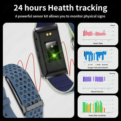 Pulsera deportiva inteligente LIGE 2025 con control del ritmo cardíaco y de la salud, podómetro, gps