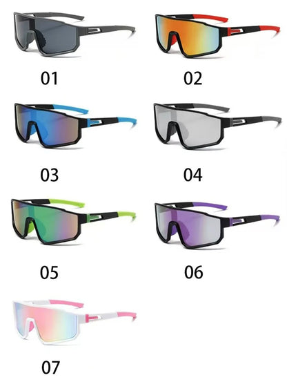 Gafas de ciclismo de gran tamaño para hombre, gafas de sol con revestimiento colorido a prueba de viento para bicicleta, deportes al aire libre, motocicleta