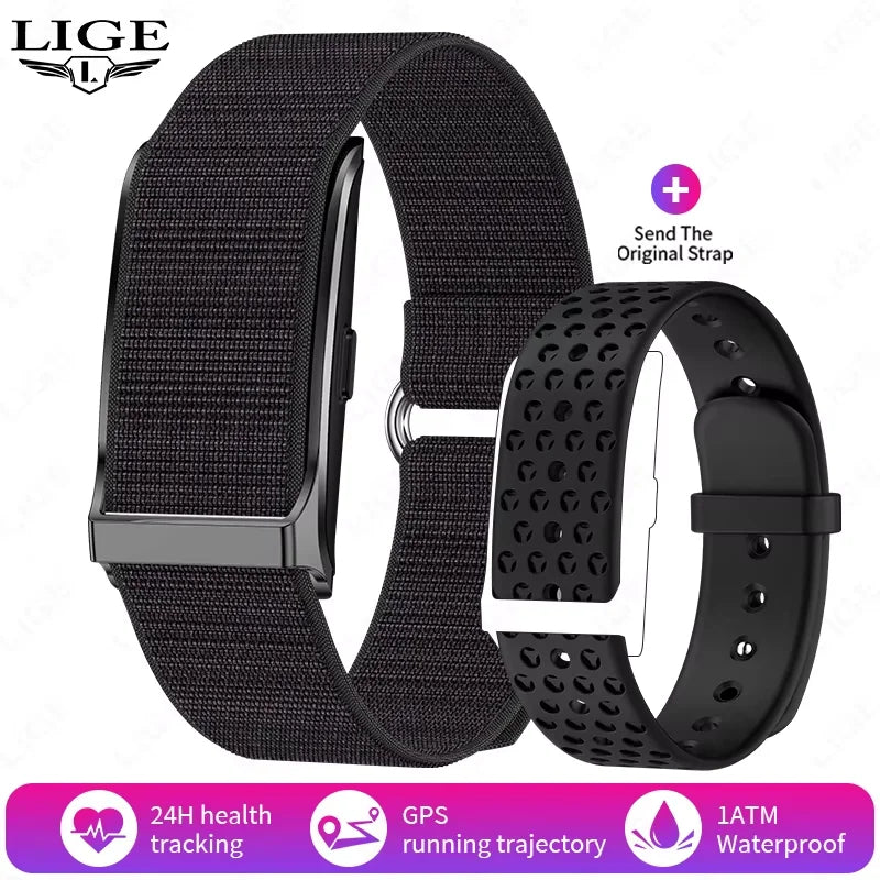 Pulsera deportiva inteligente LIGE 2025 con control del ritmo cardíaco y de la salud, podómetro, gps