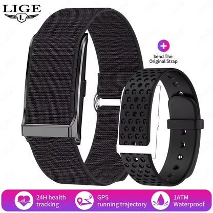 Pulsera deportiva inteligente LIGE 2025 con control del ritmo cardíaco y de la salud, podómetro, gps