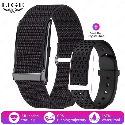 Pulsera deportiva inteligente LIGE 2025 con control del ritmo cardíaco y de la salud, podómetro, gps