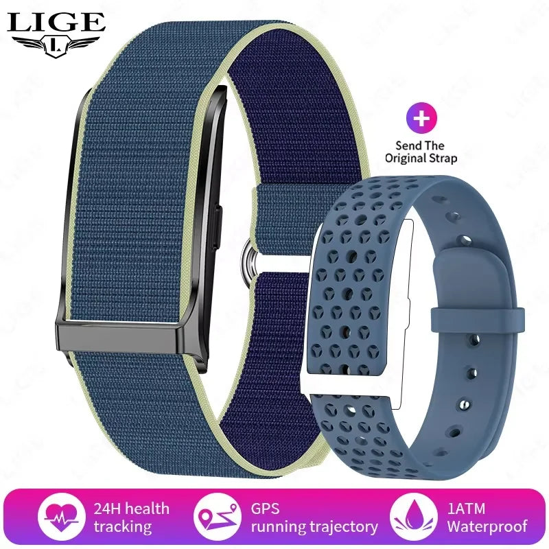 Pulsera deportiva inteligente LIGE 2025 con control del ritmo cardíaco y de la salud, podómetro, gps