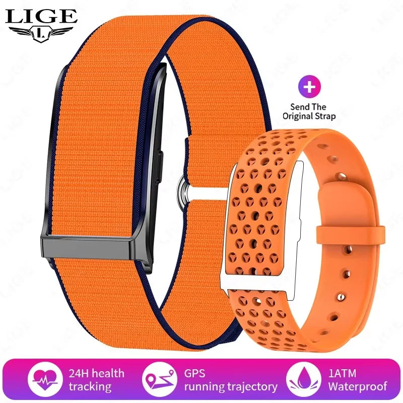 Pulsera deportiva inteligente LIGE 2025 con control del ritmo cardíaco y de la salud, podómetro, gps