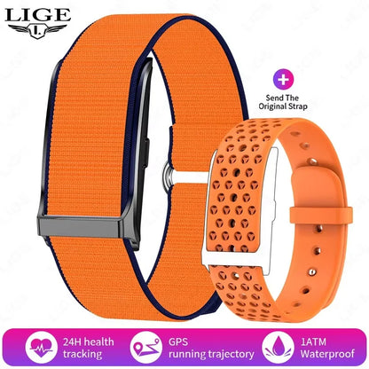 Pulsera deportiva inteligente LIGE 2025 con control del ritmo cardíaco y de la salud, podómetro, gps
